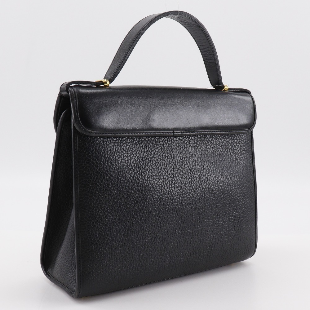 Christian Dior logo handbag one handle calfskin black snap closure - Picture 3 of 8